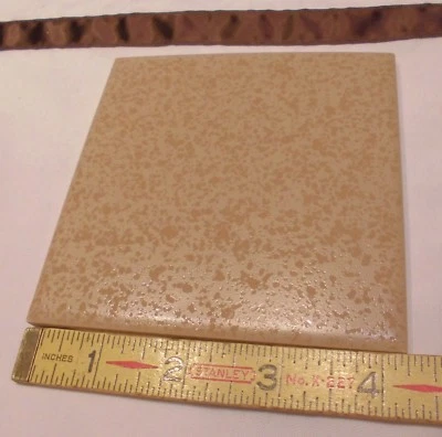 1 pc. *Color café marrón* Azulejo de cerámica: 4-1/4" cristal esmaltado por M.T.F.   NUEVO Foto 1 de 4