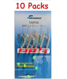 10 paquetes talla 2/0 plataformas de cebo Sabiki 6 ganchos señuelo de pesca en alta mar-417 - Imagen 1 de 3