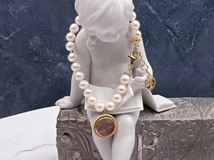 TAGLIAMONTE (1889)925SS/YGP Pearl Bracelet w/Venetian Intaglio*Eagle*Reg.$180 - Picture 1 of 7