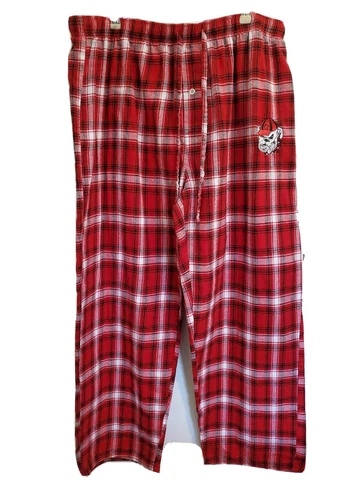 Sideline Apparel Mens Sz XXL Georgia Bulldogs Pajama Pants Red/Black Plaid Logo Cover