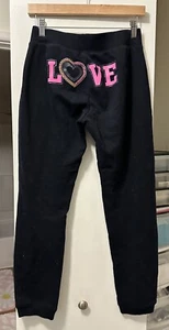 So Black Sweatpants Size Girls Large 14 With LOVE Graphic On The Butt - Picture 1 of 4