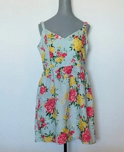 Cynthia Rowley 100 % Leinen blau/blumenartig Kleid mit verstellbaren Riemen - 12 - Bild 1 von 7