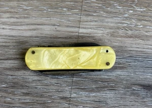 Vintage Imperial 2 Blade Yellow Handle Folding “Pen” Pocket Knife Made in USA - Picture 1 of 9