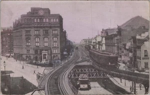 Carro de tren elevado Cooper Square NY Nueva York c1910s postal 9891.7 - Imagen 1 de 6
