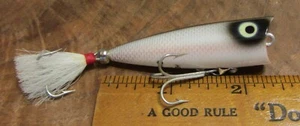 Heddon Tiny Chugger Scales On White and Pink with Black Back Topwater Popper - Picture 1 of 6