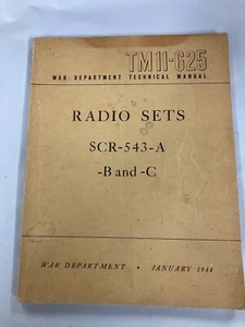 Signal Corps SCR-543 Radio Manual TM 11-625 - Picture 1 of 2
