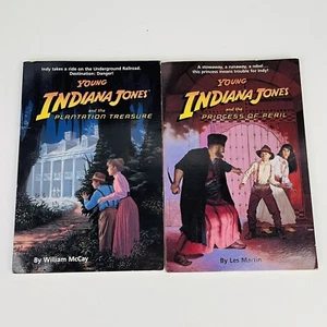 Vintage Young Indiana Jones Book Lot 90s Plantation Treasure Princess of Peril - Picture 1 of 8