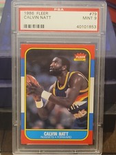 1986 Fleer #79 Calvin Natt PSA 9 MINT! Denver Nuggets