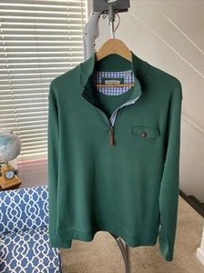 TED BAKER Herren 2XL Bevyhil Quarter Zip Grün Pullover Topper Sweater Moda - Bild 1 von 10