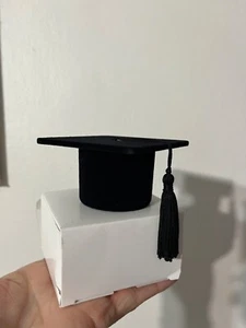 Graduation Cap Ring Holder Box, Black Velvet, Ring Gift Box, New in Box - Picture 1 of 10