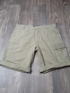 Lucky Brand 14 32x9 (Womens 4/6) Olive Green Embroidered Canvas Cargo Shorts - Picture 1 of 6
