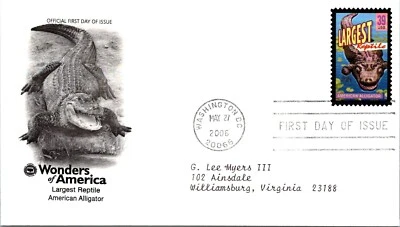 FDC 2006 SC #4072a American Alligator - Washington DC - Single - J992 - Image 1 of 2