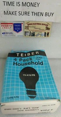 pack of 4)Teiber Globe/  75 WATT /120v/FROST/ 75A19/FR /LONG LIFE(10CB2 - Image 1 of 4