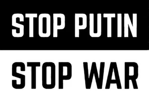 Stoppt Putin & Stoppt den Krieg JETZT! - Selbstklebend - 10er Pack - Bild 1 von 2