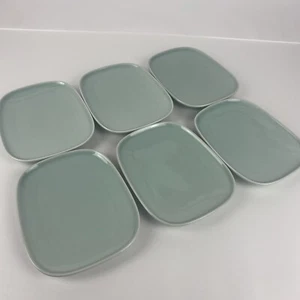 Lot of 6 DELTA AIRLINES ALESSI Large Asian Ceramic Plate 6.5" x 5.5" Green NEW - Picture 1 of 12