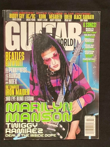MARILYN MANSON BAND TWIGGY RAMIREZ JEORDIE WHITE SIGNED MAGAZINE AUTOGRAPH RARE Cover
