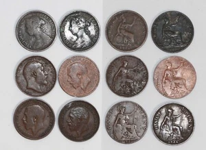 ‘THE HOARD’ LOT OF 5 BRITISH HALF PENNIES 1878 to 1926 three monarchs - Picture 1 of 17