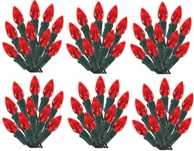 (6) Conjuntos de luzes de Natal LED C3 EA Holiday Wonderland 47715-88A 70 unidades vermelhas - Imagem 1 de 4