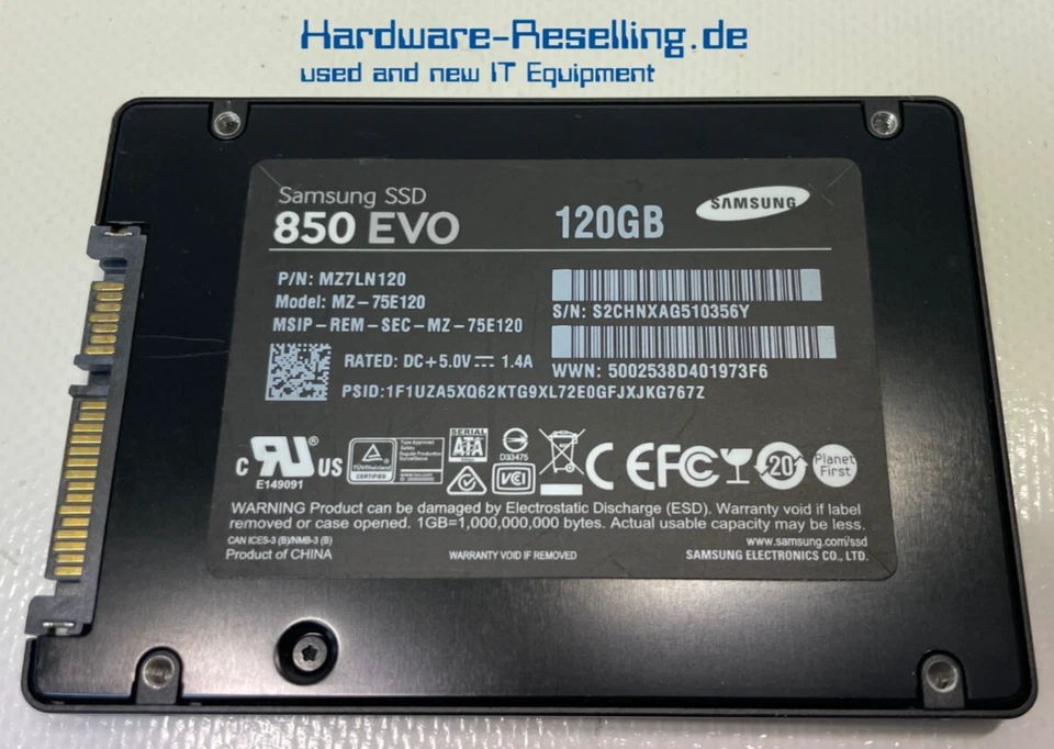 Samsung 850 EVO SSD 120 Go 2,5" SATA III 6G NAND 256 Mo MZ-75E120 MZ7LN120 - Photo 1/1
