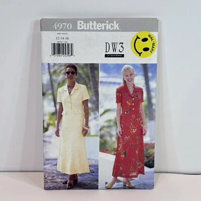 UNCUT Butterick 4970 DW3 Sewing Pattern Misses Dress Petite A-Line Sz 12 14 16 - Image 1 of 3