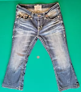 Jeans Big Star para mujer Maddie 34W azul oscuro, bordados, bengalas, usados, AF0620 - Imagen 1 de 11