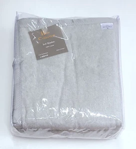 Sferra Home Collection Plush Blanket 8890 King Grey 100% Cotton - Picture 1 of 8