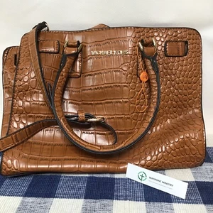 🌟LIMITED EDITION Michael Kors Hamilton Crocodile Embossed Brown Leather Satchel - Picture 1 of 7