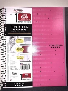 Five Star Patterned Spiral Ruled Notebook - Pink (Open Box) - Picture 1 of 3