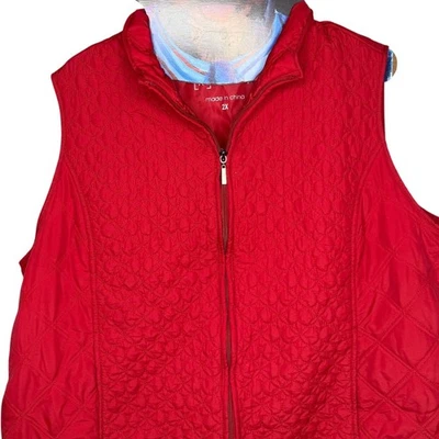 Relativity Women's Red Quilted Vest 2x fall ready - Image 1 of 4