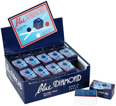 1 Bulk Box (50 Pieces) Blue Diamond Premium Longoni Pool Cue & Billiard Chalk