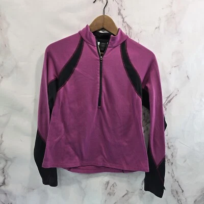 Camisa REI Mujer Mediana Rosa Púrpura Negra Cuarto Cremallera Tecnología Manga Larga  Foto 1 de 4