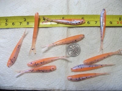 70-2 1/4 дюйма - краппи-панфиш-минноу-джиг-мягкие пластиковые личинки-разделенные хвосты-флюки-запах - Изображение 1 из 4