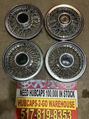 1983-91 Ford Mustang Used Spoke Hubcaps Set Of 4-14”Mustang Rare Plastic/ Metal - Image 1 of 4
