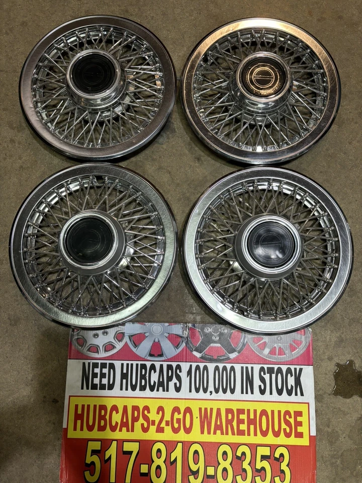 1983-91 Ford Mustang Used Spoke Hubcaps Set Of 4-14”Mustang Rare Plastic/ Metal - Image 1 of 4