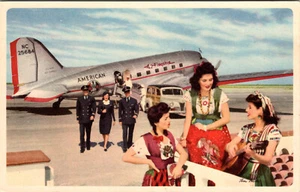 COMPAGNIE AEREE AMERICANE - AMMIRAGLIA PER AEROPORTO MESSICO - CARTOLINA D'EPOCA - Foto 1 di 2