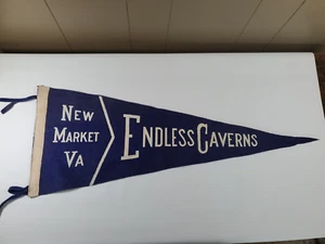 Vintage Endless Caverns New Market Virginia feltro pennant bandiera 29 pollici - Foto 1 di 11