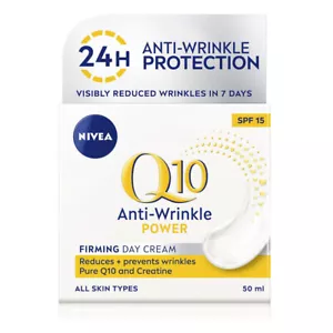 NIVEA Q10 Anti-Wrinkle Power Protecting Day Face Cream SPF 15 50ml Fine Lines - Picture 1 of 1