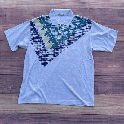 Camisa Polo Gris Mizuno Años 90 Talla Grande Tenis Ropa Activa Equipo Sid Algodón Foto 1 de 4