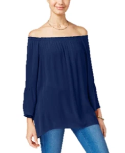 Say What? Blusa con hombros descubiertos talla grande para niños en azul venta al por menor $34,00 - Imagen 1 de 3