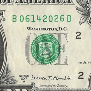 Billete de dólar número de serie elegante con fecha de cumpleaños de 14 de junio de 2026 06 14 2026 - Imagen 1 de 11