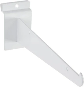 Set of 10 Slatwall 8" Knife Shelf Brackets White Retail Shelving Display Bracket - Picture 1 of 12