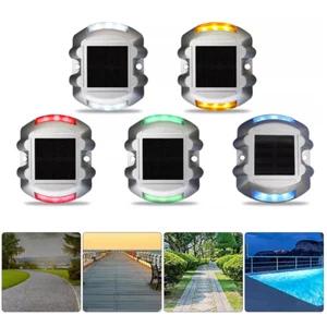 Solar Driveway Lights Multi-color LED Solar Dock Deck Lights Waterproof - Picture 1 of 158