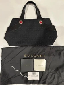Brand New Authentic BVLGARI Lolita Small Black Canvas Handbag  - Picture 1 of 10