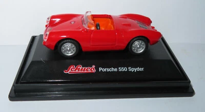 Micro IN Metallo Die Cast Schuco Porsche 550 Spyder Rosso 1/72 Sul Supporto N - Immagine 1 di 4