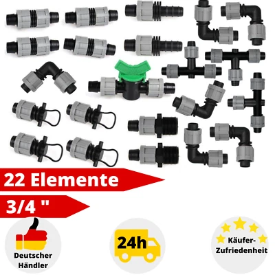 MARKENLOS Schlauchverbinder Set Schlauchkupplung Schlauchanschluss 1/2 3/4 Schnellkupplung