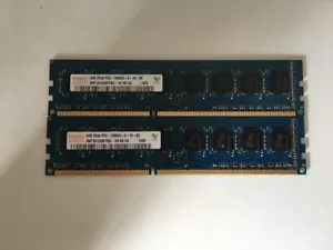 KIT MEMORIE RAM 2 x 4 GB = 8 GB DDR3 HYNIX PC3 10600U 1333 MHz 240 PIN DESKTOP - Foto 1 di 1
