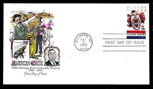 1309 5c Stamp (1966) THE CIRCUS & CLOWN LOU JACOBS FDC BY ARTMASTER - TINTED ! - Picture 1 of 1