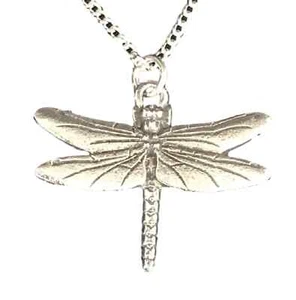 Dragonfly Pendant With Chain Handcrafted in Solid Pewter In UK (WA) CLDFPP - Picture 1 of 2