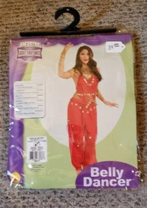 ADULT HALLOWEEN COSTUME BELLY DANCER RED NEW IN PACKAGE SIZE MEDIUM - Picture 1 of 4