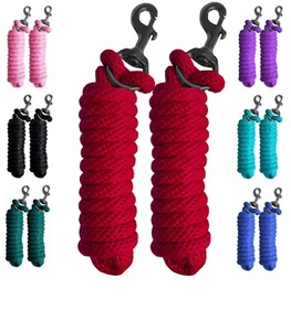 Majestic Ally Set of 2 Solid Poly Lead Rope for Horse & Livestock – 10 Foot Long - Picture 1 of 33